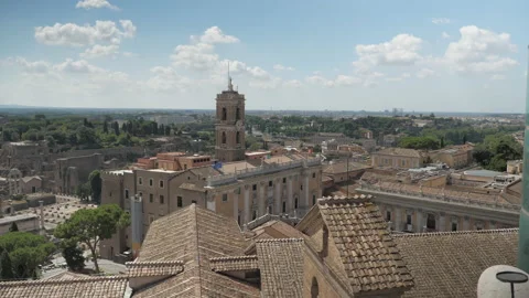 View from high point on touristic attraction dome of Capitolium Museum,Forum Stock Footage 141140582