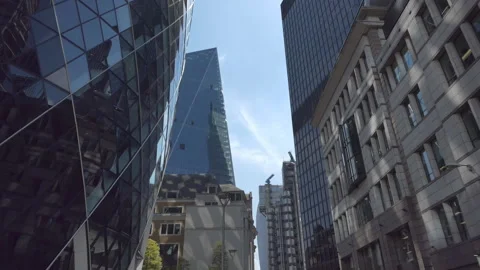 A view of high raise office buildings in London. Stock Footage 109536661