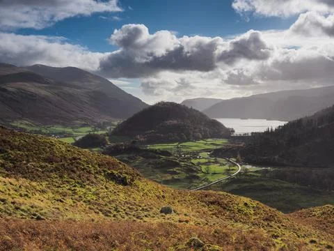 View from High Rigg over Thirlmere and St Johns in the Vale, Lake District Foto stock
