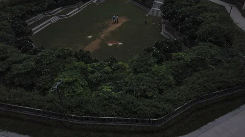 View of a high-rise apartment complex in developing India Stock Footage 114748834