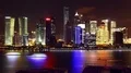 View of high-rise buildings with Huangpu River in Shanghai, China. Web Footage