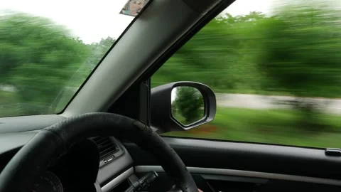 View of high speed car driving, Car steering view Stock-Footage 156954144