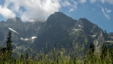 View of the High Tatras from the Polish side Stock Footage 253664794