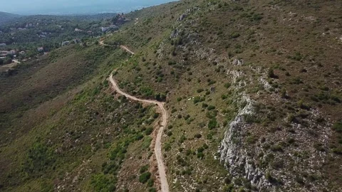 View from the High on the Trail on the Mountainside Stock Footage 238829098