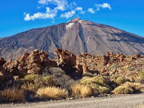 View of the highest mountain of Spain, the "Teide" with 3718 m altitude. Foto stock
