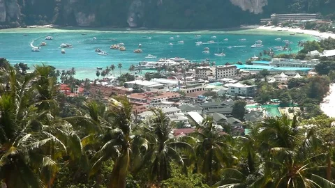 View from the highest point of Ko Phi-Phi Stock Footage 77997463
