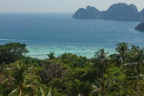 View from the highest point of Ko Phi-Phi island Stock Photos