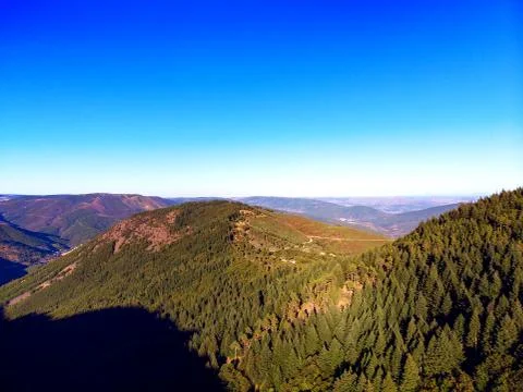 A view from the highest point of Serra da Estrela, Portugal. Stock Photos