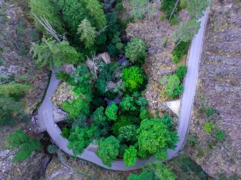 A view from the highest point of Serra da Estrela, Portugal. Stock Photos
