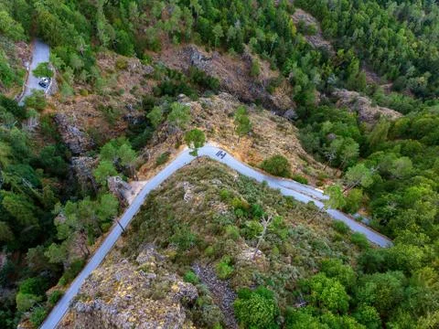 A view from the highest point of Serra da Estrela, Portugal. Stock Photos