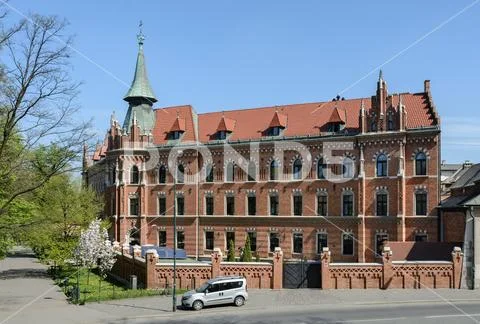 View of the highest spiritual academy of Krakow from the Wawel Castle. The Se Stock Photos