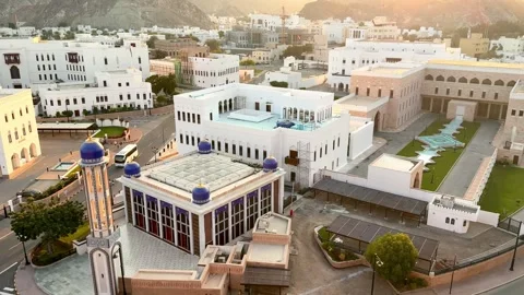 View highlighting Omani architecture in Mutrah, Oman February 03 2026 Stock Footage 328450709