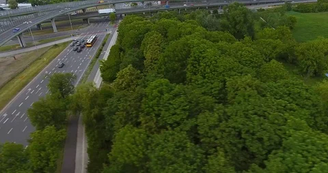 View On A Highway. Aerial High Speed Shot Stock Footage 89862345