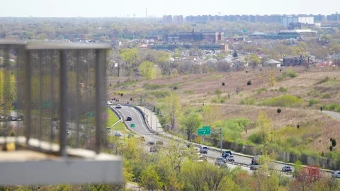 View of Highway-Balcony-Focus to Defocus Stock Footage 188243667