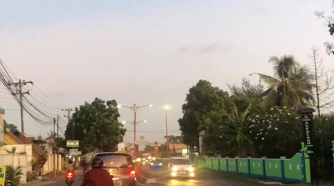 View of the highway in Cilacap, Central Java Stock Footage 278570920