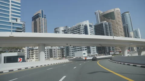 A view of the highway in Dubai city centre. Stock Footage 308915695