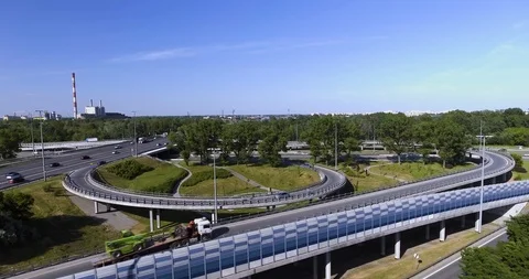 View Of A Highway Intersection In Warsaw Stock Footage 90434236