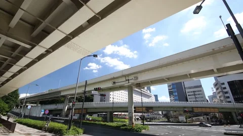 View of highway system in Tokyo Japan. Summer beautiful day. Stock Footage 220096629