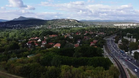 View of Hill in Budapest from the sky Stock-Footage 196876101