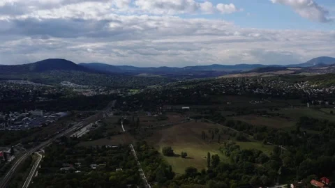 View of Hill in Budapest from the sky Stock Footage 196876111