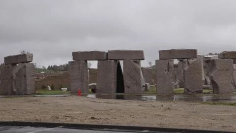 View of the Hill of the Buddha stone monoliths, Japan. Video stock 343681093