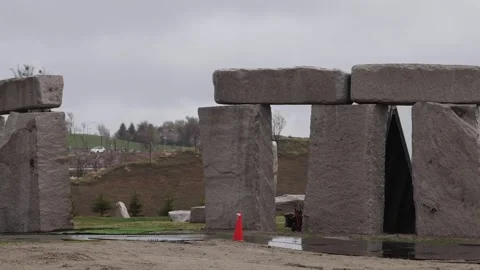 View of Hill of the Buddha stone structures in Japan. Video stock 343681075