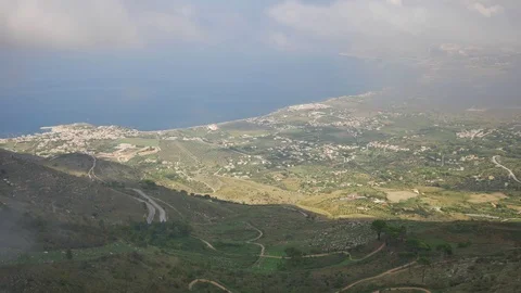 View from hill in Erice, Sicily. Stock-Footage 97799946