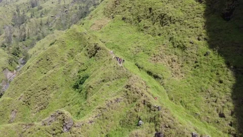 View hill in rinjani mountain Stock Footage 207946047