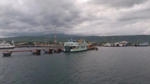 View Hill Ship Sky in Bali Indonesia Stock Footage 119098507