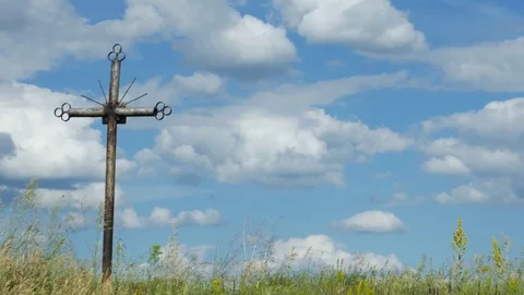 View from the hill. Time-lapse landscape. Ukraine, Opishnya. Stock Footage 77272232