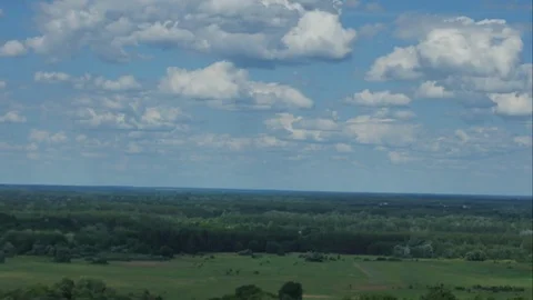 View from the hill. Time-lapse landscape. Ukraine, Opishnya. Stock Footage 77272396