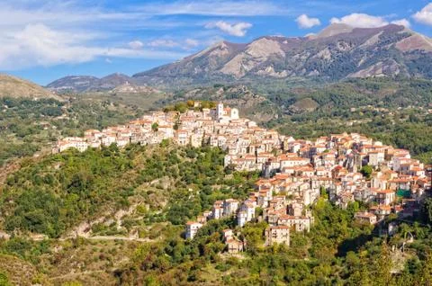 View of hill-town -  Rivello Stock Photos