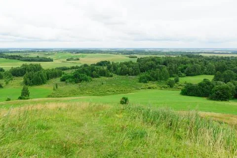 View from the hill which overgrew a grass Stock Photos
