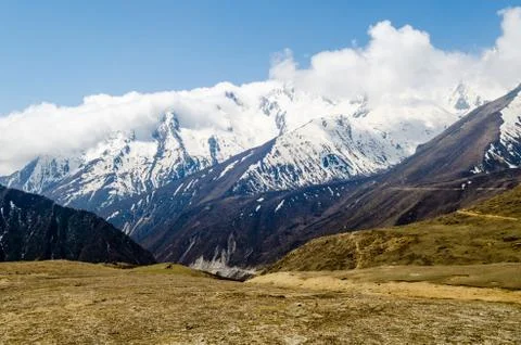 View of the Himalayan mountains Stock Photos