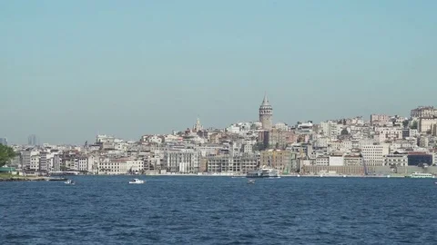 View of historic architecture and Galata tower Stock Footage 77253282