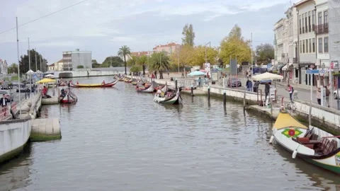 View to the historic center of Aveiro Stock Footage 237373152