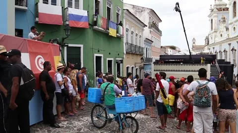 View for Historic Centre (also known as Pelourinho) in Salvador, Brazil Stock Footage 44145072