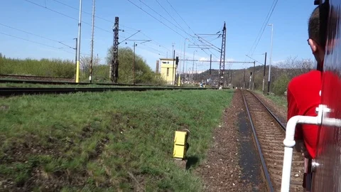 View from the historic train Stock Footage 107662781