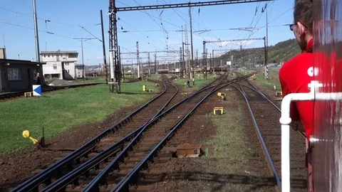 View from the historic train Stock Footage 107663181
