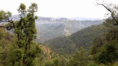 View from historic train window on the way from Shimla to Kalka Stock Footage 99531953