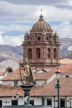 View of the historical central square of Cusco, Peru Stock Photos