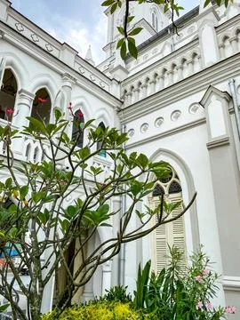 A view of historical complex of a former catholic monastery Chijmes, Singapore Foto stock