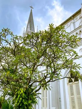 A view of historical complex of a former catholic monastery Chijmes, Singapore Stock Photos