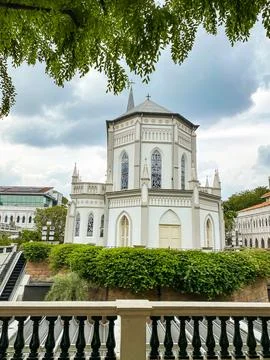 A view of historical complex of a former catholic monastery Chijmes, Singapore Stock Photos