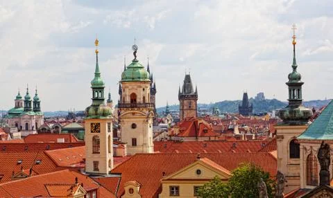 View of the historical districts of prague from an observation deck Fotos Stock