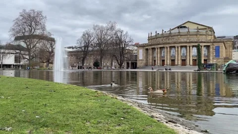 View of historical Opera House in Stuttgart Stock Footage 265706197