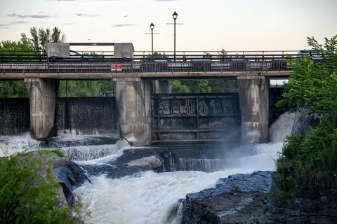 View of Hog's Back Dam in Ottawa. Ottawa, Canada - June 24, 2026. Stock Photos