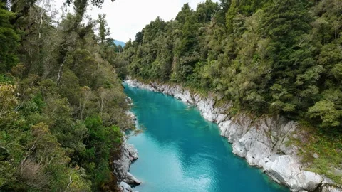 View of Hokitka Gorge from Bridge Stock Footage 260370265
