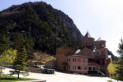 View of the Holy Archangel Monastery complex on georgia russia border. loca.. Stock Photos