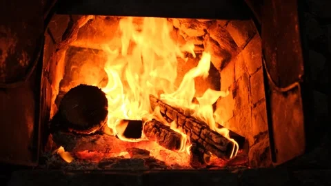 View of a home fireplace or open stove from below. Stock Footage 256104031